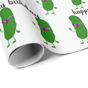 Birthday Pickle mit rosa Brillenpfropfpapier Geschenkpapier