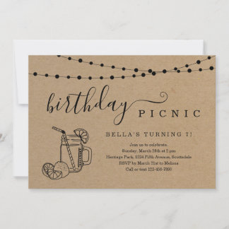 Birthday Picnic Party Einladung