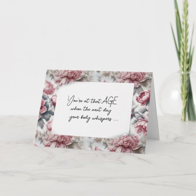 Birthday Pink Peony Spaß Karte (Vorderseite)