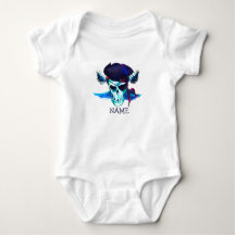 Birthday Pirate Skull Baby Bodysuit
