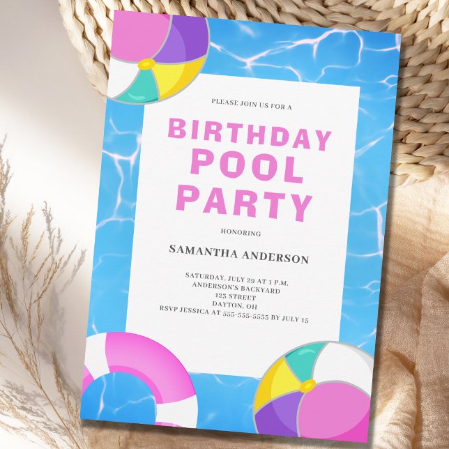 Birthday Pool Party Einladung (Von Creator hochgeladen)