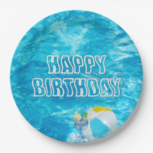 Birthday Pool Party Fun Paper Plate Pappteller