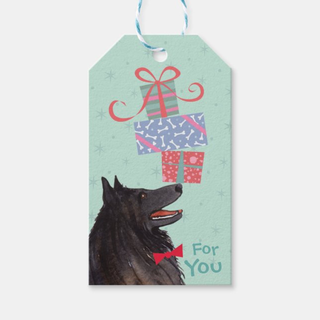 Birthday präsentiert belgische Sheepdog-Geschenket Geschenkanhänger (Vorderseite)