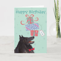 Birthday präsentiert belgische Sheepdog-Karte