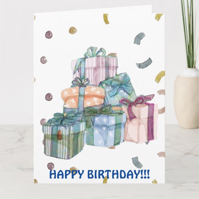 BIRTHDAY PRÄSENTIERT KARTE (Vorderseite)