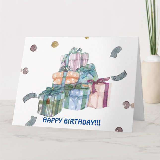 BIRTHDAY PRÄSENTIERT KARTE (Vorderseite)