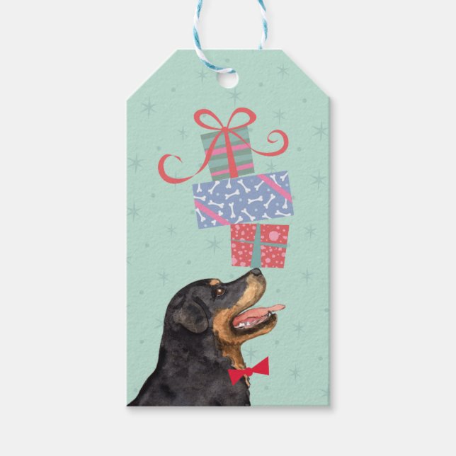 Birthday Presents Rottweiler Geschenktasten Geschenkanhänger (Vorderseite)