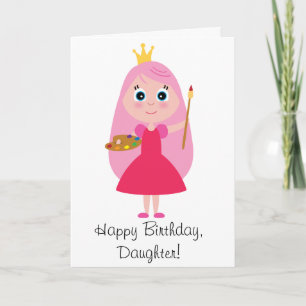 Birthday Princess Artist Daughter Karte