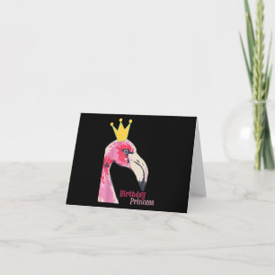 Birthday Princess Girl Flamingo   Niedlich Flaming Dankeskarte