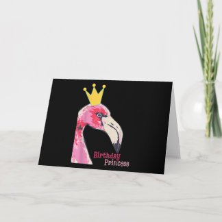 Birthday Princess Girl Flamingo | Niedlich Flaming Dankeskarte