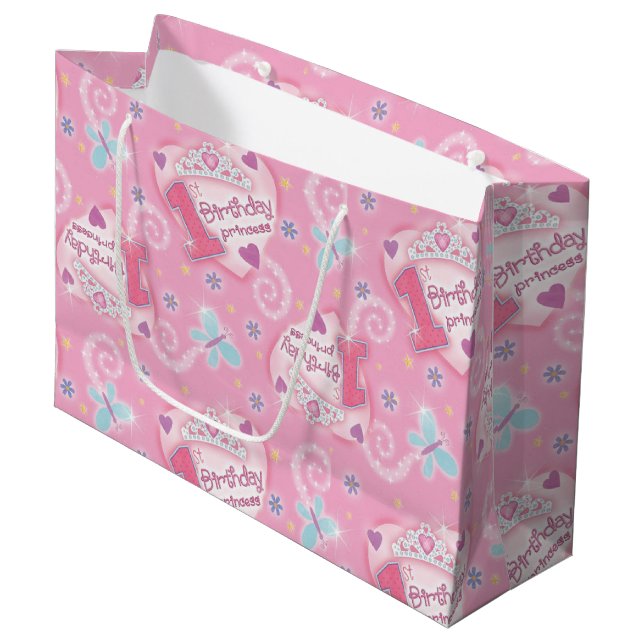 Birthday Princess Große Geschenktüte (Vorderseite Schrägansicht)