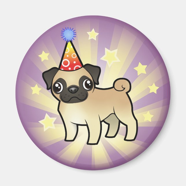 Birthday Pug Magnet (Vorne)