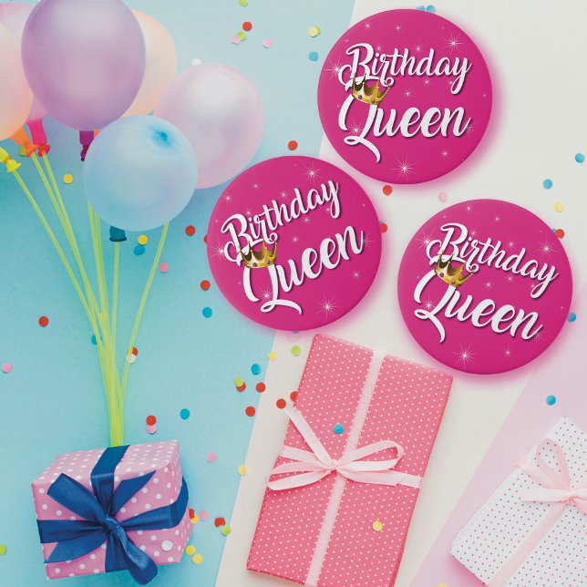 Birthday Queen 3 Inch Round Button (Von Creator hochgeladen)