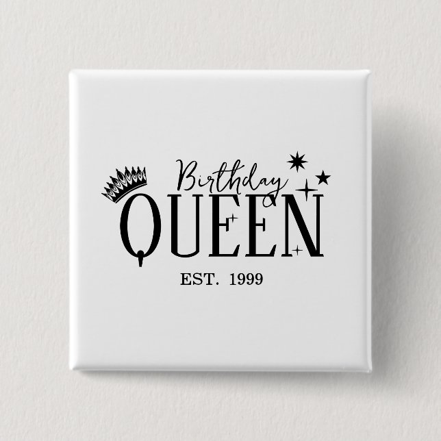 Birthday queen button (Vorderseite)