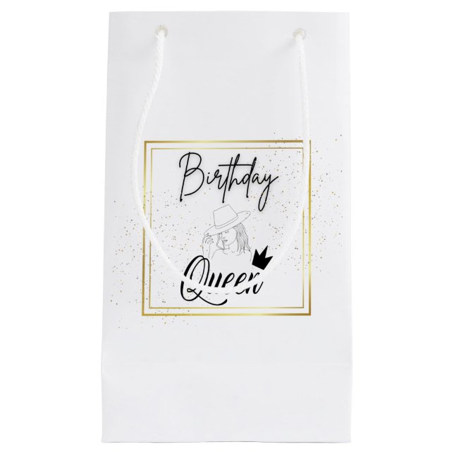 Birthday Queen Gift Bag Kleine Geschenktüte (Vorderseite)