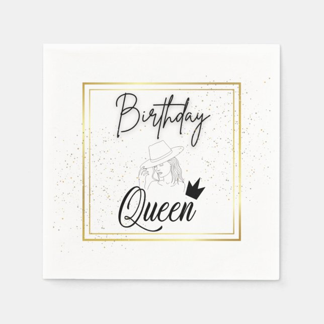 Birthday Queen Napkins Serviette (Vorderseite)