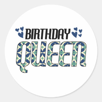 Birthday Queen Runder Aufkleber