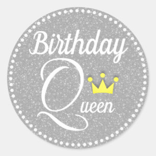 Birthday Queen Runder Aufkleber