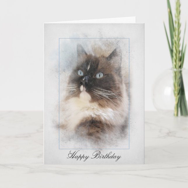 Birthday Ragdoll Cat Karte (Vorderseite)