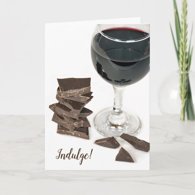 birthday-red wine and dark chocolate karte (Vorderseite)