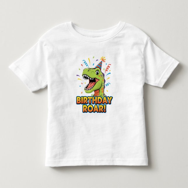 Birthday Roar Cute Dinosaur Birthday Party Design Kleinkind T-shirt (Vorderseite)
