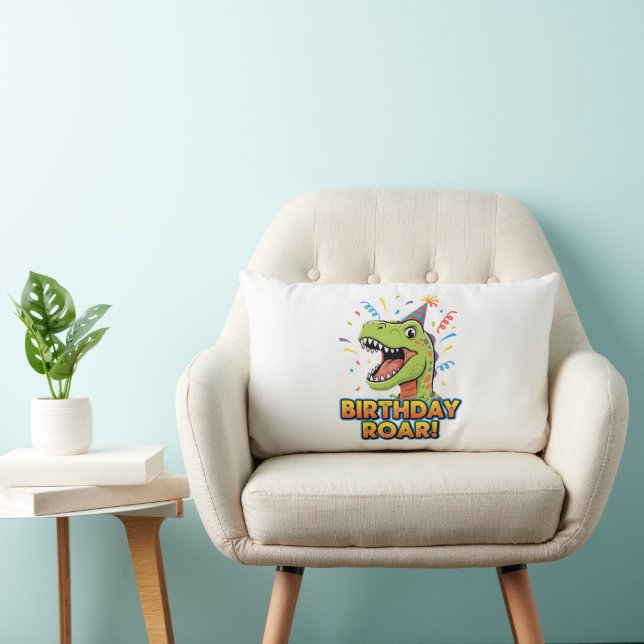 Birthday Roar Cute Dinosaur Birthday Party Design Lendenkissen (Stuhl )