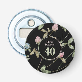 Birthday Romantic Black Pink Klee Blume Flaschenöffner