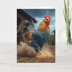 Birthday Rooster auf einem Dusty Bauernhof Karte