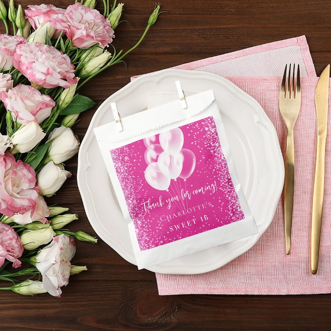 Birthday Rosa Weißballons Party Geschenktütchen (Von Creator hochgeladen)