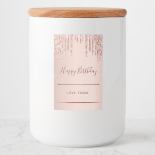 Birthday Rose Gold Glitzer Rosa Funkeln hausgemach Lebensmitteletikett