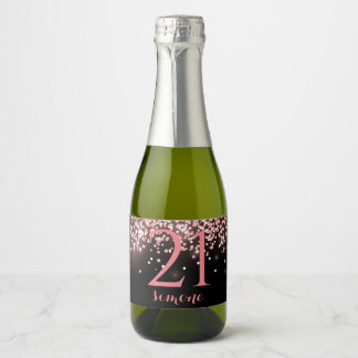 Birthday Rose Gold Rosa Glitzer Glam 21.