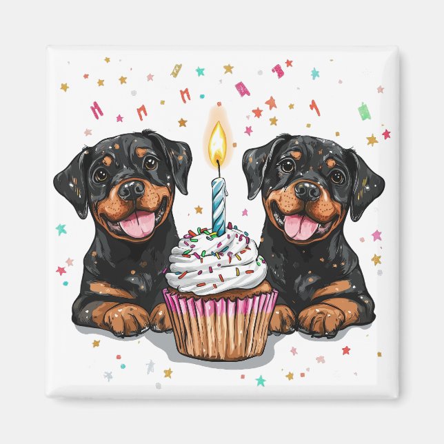 Birthday Rottweiler Hunde Magnet (Vorne)