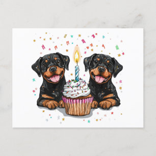 Birthday Rottweiler Hunde Postkarte