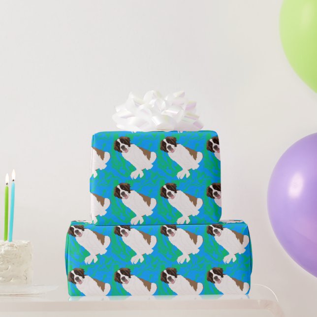 Birthday Saint Bernard Geschenkpapier (Partygeschenke)