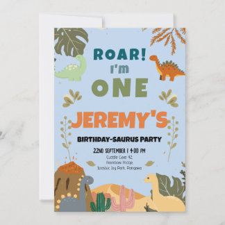 Birthday-Saurus Erste Geburtstagsfeier Einladung