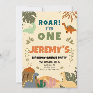 Birthday-Saurus Erste Geburtstagsfeier Einladung