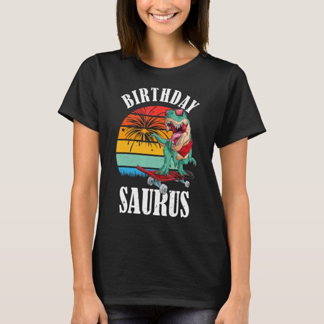 Birthday Saurus Festive Dinosaur T-Shirt (Vorderseite)