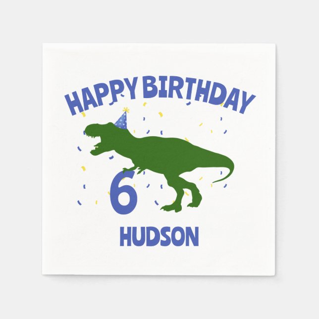 "Birthday-Saurus" Kinderkind Dinosaurier Geburtsta Serviette (Vorderseite)