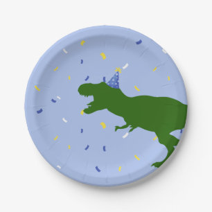 "Birthday-Saurus" Kinderkind's Blue Dinosaurier Ge Pappteller