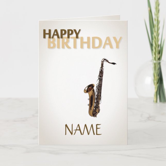Birthday Sax Karte (Vorderseite)