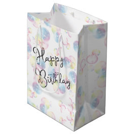 Birthday Seifenblasen auf Weiß Mittlere Geschenktüte