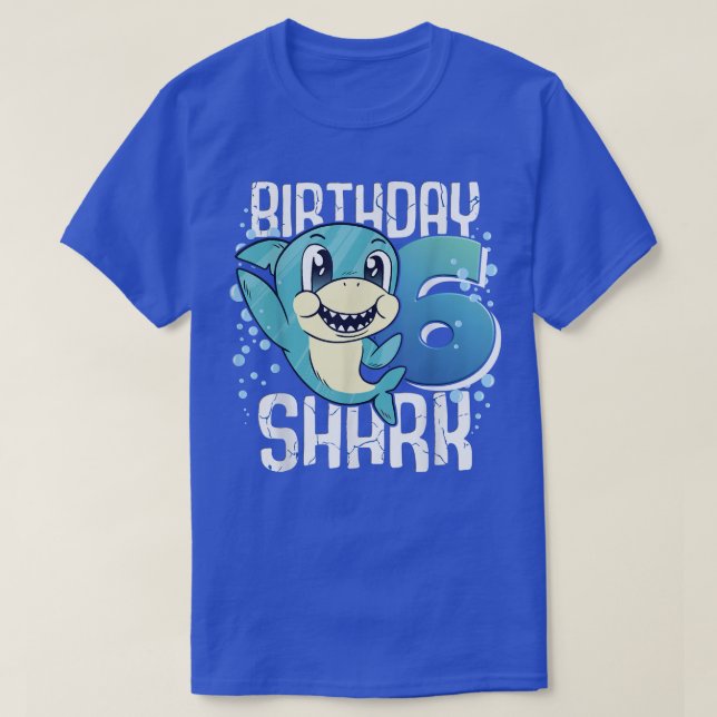 Birthday Shark 6th Birthday Boy Shark 6 Years Shar T-Shirt (Design vorne)