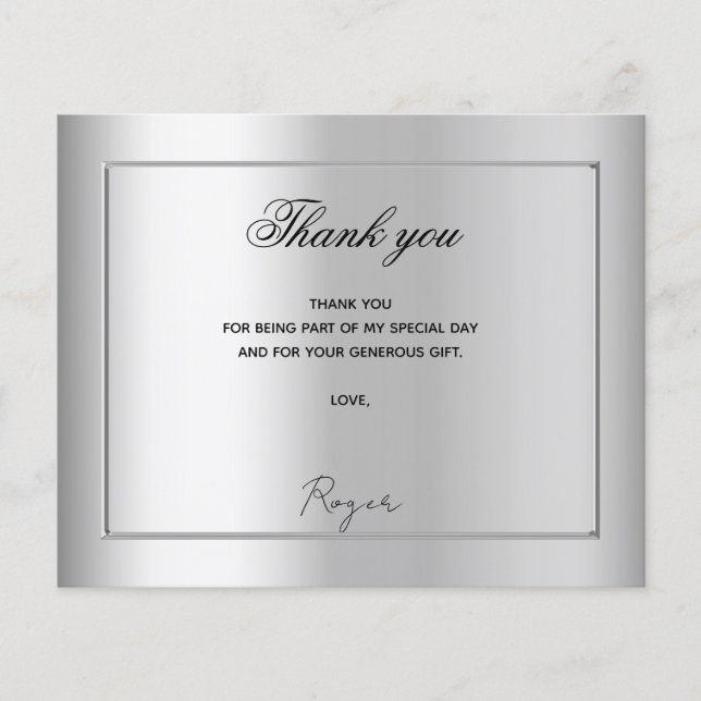 Birthday silber Foto danke Haushalt (Vorderseite)