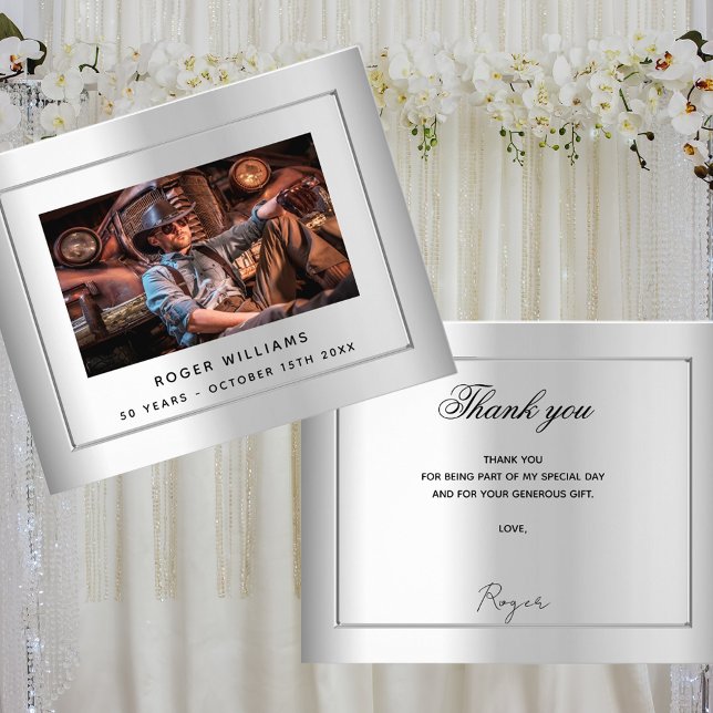 Birthday silber Foto danke Haushalt Flyer (Von Creator hochgeladen)