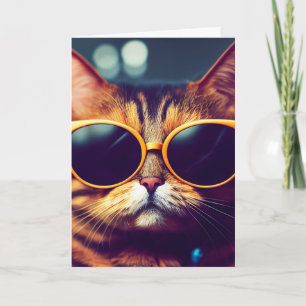 BIRTHDAY SISTER COOL CAT CARTE DE REMERCIEMENT