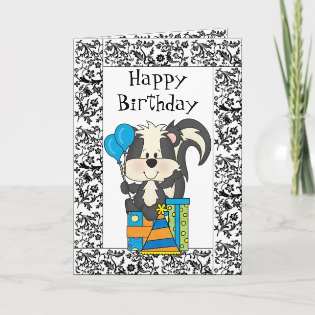 Birthday Skunk Card Karte (Vorderseite)