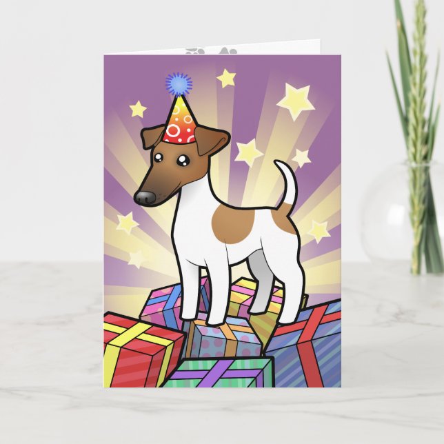 Birthday Smooth Fox Terrier Karte (Vorderseite)