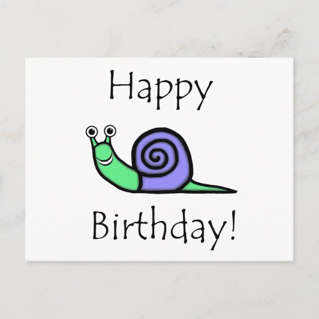 Birthday Snail Postkarte (Vorderseite)