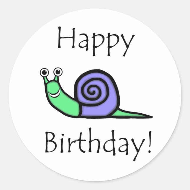 Birthday Snail Runder Aufkleber (Vorderseite)