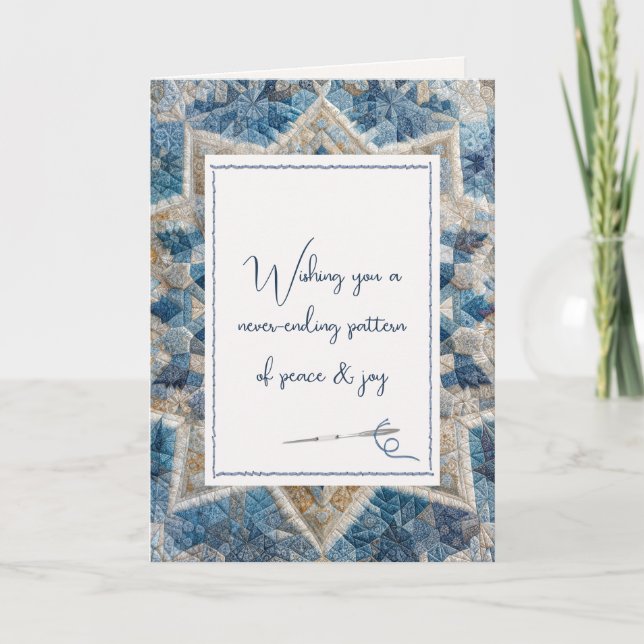 Birthday Snowflake Kaleidoscope Quilt Muster Karte (Vorderseite)